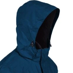 Eddie Bauer Jackets: Men's Blue EB550 DPS Waterproof Hooded Lined Rain Jacket -Fashion Clothing Store eddie bauer eb550 blu h 01 1