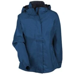 Eddie Bauer Jackets: Women's EB551 DPS Blue Waterproof Breathable Rain Jacket -Fashion Clothing Store eddie bauer eb551 blu f 01