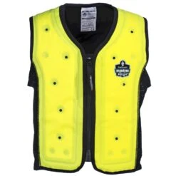 Ergodyne Vests: Men's 6685 Lime Evaporative Cooling Vest -Fashion Clothing Store ergodyne 6685 f 01