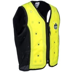 Ergodyne Vests: Men's 6685 Lime Evaporative Cooling Vest -Fashion Clothing Store ergodyne 6685 r 01