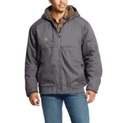 Ariat Rebar Jackets: Men's 10023919 Gray Rebar DuraCanvas Jacket