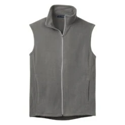 Port Authority Vest: Men's F226PG Pearl Grey Microfleece Vest 10 Port Authority Vest: Men's F226PG Pearl Grey Microfleece Vest -Fashion Clothing Store f226 pearlgrey flat front