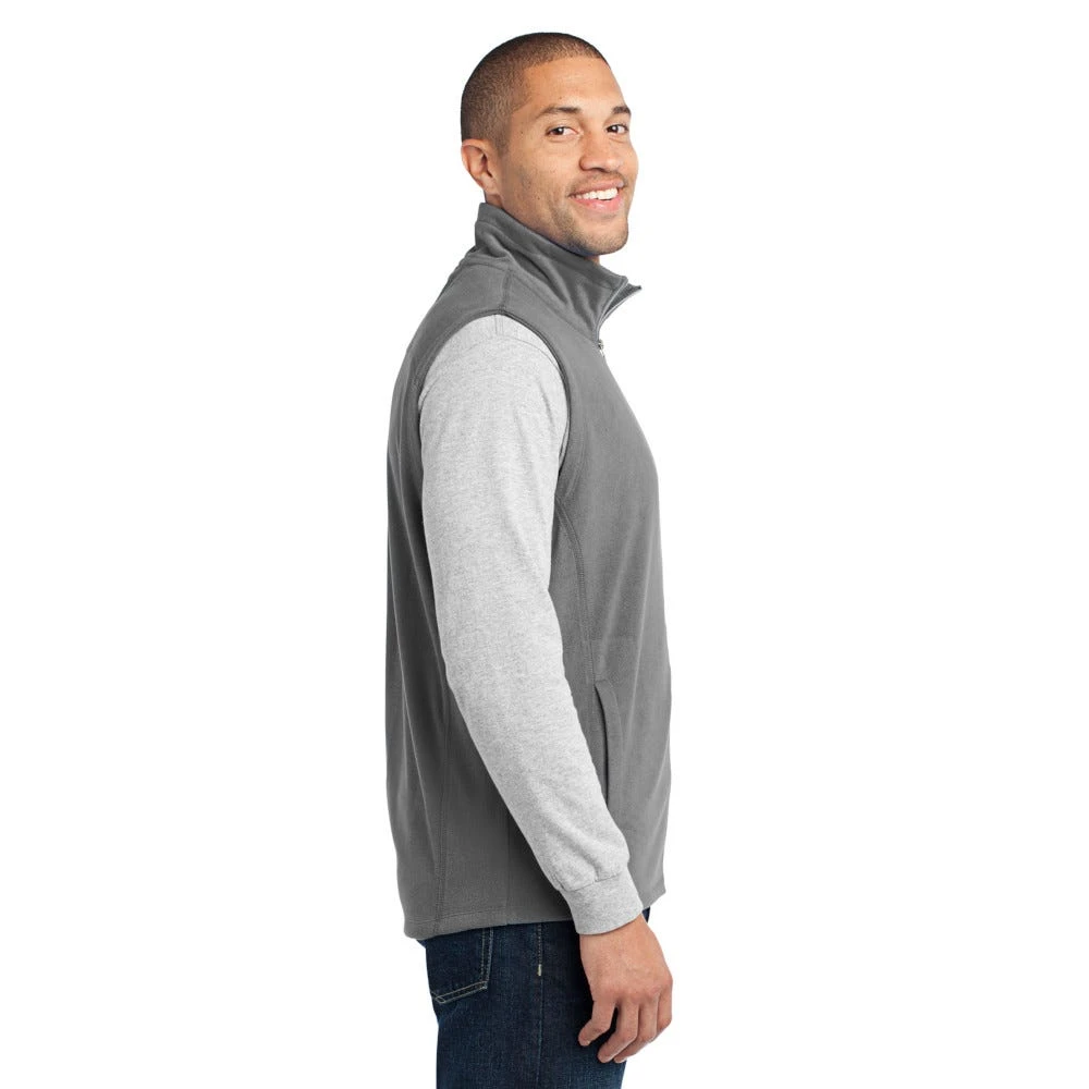 Port Authority Vest: Men's F226PG Pearl Grey Microfleece Vest 3 Port Authority Vest: Men's F226PG Pearl Grey Microfleece Vest - Image 3