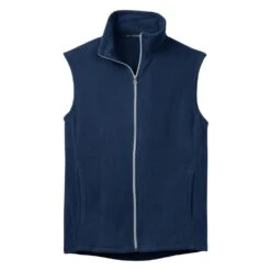 Port Authority Vest: Men's F226NVY True Navy Microfleece Vest -Fashion Clothing Store f226 truenavy flat front