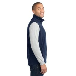 Port Authority Vest: Men's F226NVY True Navy Microfleece Vest -Fashion Clothing Store f226 truenavy model side 062612