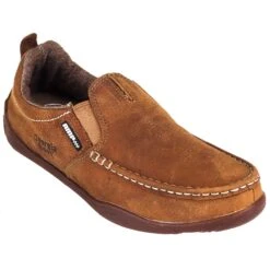 Georgia Boots: Men's Brown Leather Moc Toe G050 Cedar Falls Moisture-Wicking AMP Shoes -Fashion Clothing Store georgia g050 p 01