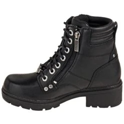Harley Davidson Boots: Women's D83877 Zip Up Black Motorcycle Boots -Fashion Clothing Store harley davidson d83877 i 01