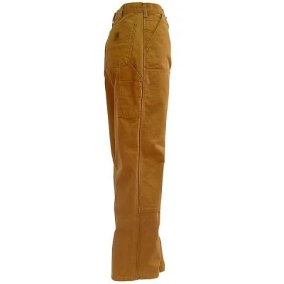 Carhartt Pants: Men's B136 BRN Brown Double Front Duck Dungaree Work Pants 1 Carhartt Pants: Men's B136 BRN Brown Double Front Duck Dungaree Work Pants