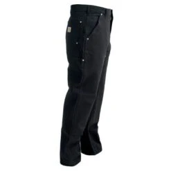 Carhartt Pants: Men's B01 BLK Black Cotton Duck Carpenter Pants -Fashion Clothing Store image 65192