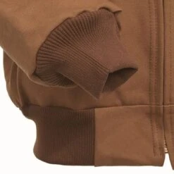 Carhartt Jackets: Men's J131 BRN Brown Duck USA-Made Hooded Jacket -Fashion Clothing Store image 90473