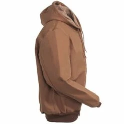 Carhartt Jackets: Men's J131 BRN Brown Duck USA-Made Hooded Jacket -Fashion Clothing Store image 90474