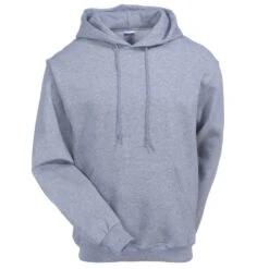 Jerzees Sweatshirts: Men's 4997M OXF Oxford Grey Super Sweats Pullover Hooded Sweatshirt -Fashion Clothing Store jerzees 4997m oxf pullover f 01