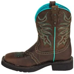 Justin Boots: Women's GY9624 8-Inch Mandra Chocolate Brown Cowboy Boots -Fashion Clothing Store justin l9624 i 01