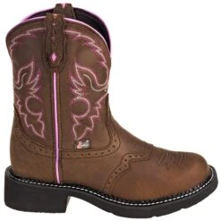 Justin Boots: Women's GY9903 Brown 8-Inch General Toe Gemma Cowboy Boots -Fashion Clothing Store justin l9903 o 01