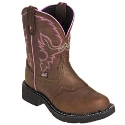 Justin Boots: Women's GY9903 Brown 8-Inch General Toe Gemma Cowboy Boots -Fashion Clothing Store justin l9903 p 01
