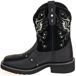 Justin Boots: Women's GY9977 Black Rhinestone Mandra 8-Inch Cowboy Boots -Fashion Clothing Store justin l9977 i 01