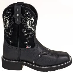 Justin Boots: Women's GY9977 Black Rhinestone Mandra 8-Inch Cowboy Boots -Fashion Clothing Store justin l9977 o 01