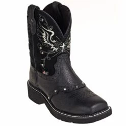 Justin Boots: Women's GY9977 Black Rhinestone Mandra 8-Inch Cowboy Boots -Fashion Clothing Store justin l9977 p 01