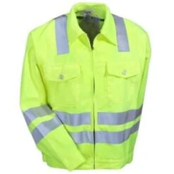 Red Kap Jackets: Men's JY32 AB Green High-Visibility ANSI Safety Jacket -Fashion Clothing Store jy32hv3litefxf 01 2