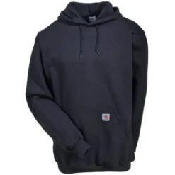 Carhartt Sweatshirts: Men's Black K121 BLK Hooded Pullover Sweatshirt -Fashion Clothing Store k121blk carharttf 01