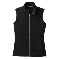 Port Authority Vest: Women's L226BLK Black Microfleece Vest -Fashion Clothing Store l226 black flat front 060912
