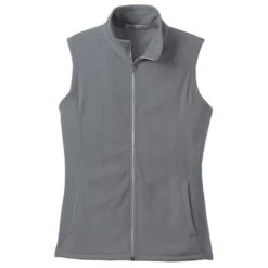 Port Authority Vest: Women's L226PG Pearl Grey Microfleece Vest -Fashion Clothing Store l226 pearlgrey flat front