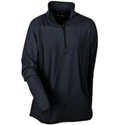 Sport Tek Pullover: Ladies LST850 BLK Black 1/2 Zip Stretch Pullover -Fashion Clothing Store lst850blk portauthorityf 01