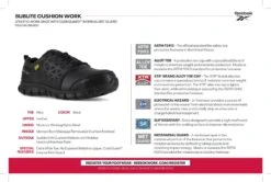 Reebok Shoes: Men's RB4046 EH Black Alloy Toe Athletic Internal Met Guard Oxfords -Fashion Clothing Store rb4046 rb460 inside box label