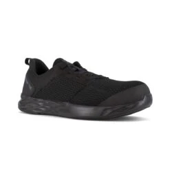 Reebok Shoes: Men's RB4672 Black Astroride Strike EH Composite Toe Slip Resistant Athletic Shoe