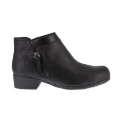 Rockport Works Boots: Women's RK751 Black Carly Alloy Toe Slip Resistant Side Zip Work Boot -Fashion Clothing Store rockport rk751 carly 01