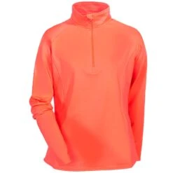 Sport-Tek Sweatshirts: Women's LST850 HTC Sport-Wick Hot Coral 1/2 Zip Pullover Sweatshirt 5 Sport-Tek Sweatshirts: Women's LST850 HTC Sport-Wick Hot Coral 1/2 Zip Pullover Sweatshirt -Fashion Clothing Store sport tek lst850 htc f 01
