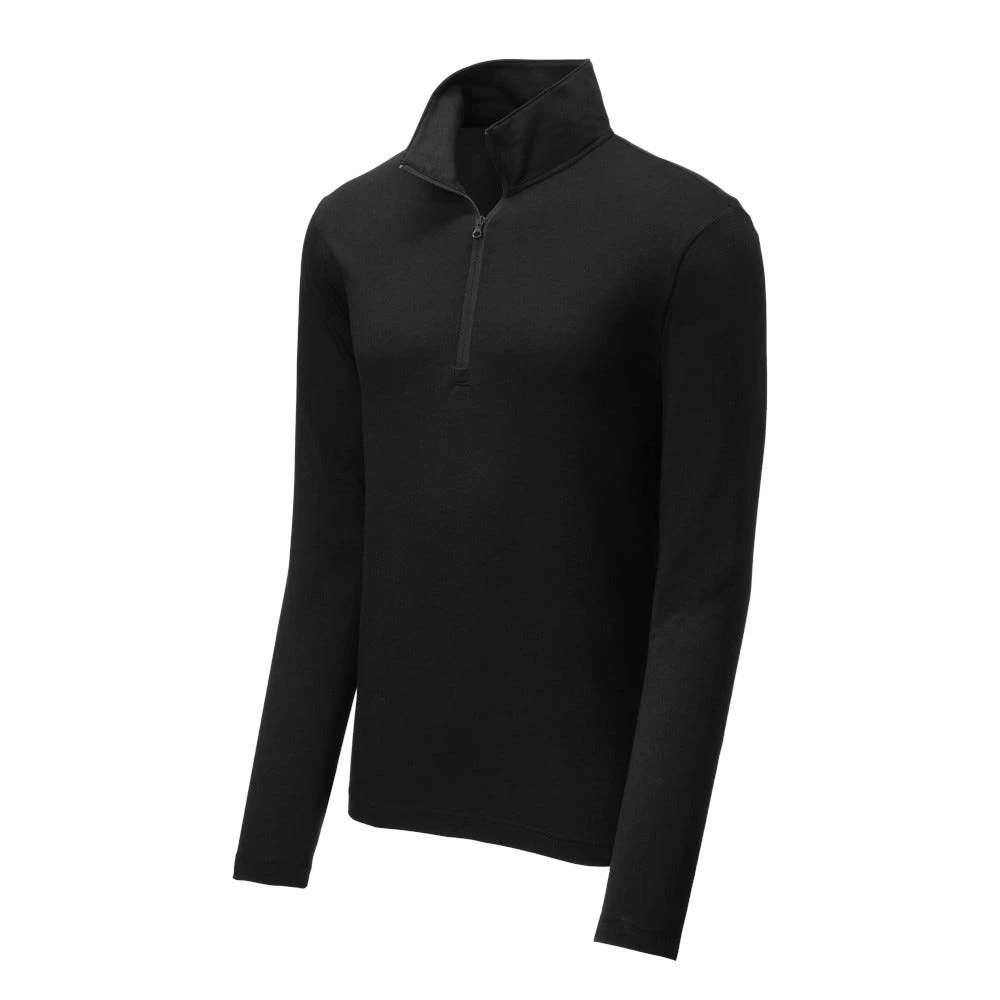 Sport-Tek Pullover: Men's ST407BLK Black Triad Solid PosiCharge Tri-Blend Wicking 1/4-Zip Pullover 5 Sport-Tek Pullover: Men's ST407BLK Black Triad Solid PosiCharge Tri-Blend Wicking 1/4-Zip Pullover - Image 5