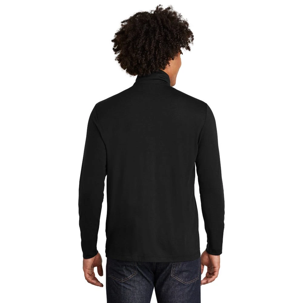 Sport-Tek Pullover: Men's ST407BLK Black Triad Solid PosiCharge Tri-Blend Wicking 1/4-Zip Pullover 2 Sport-Tek Pullover: Men's ST407BLK Black Triad Solid PosiCharge Tri-Blend Wicking 1/4-Zip Pullover - Image 2