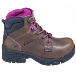 Wolverine Boots: Women's 10383 Brown Merlin EH Composite Toe Boots -Fashion Clothing Store wolverine w10383 o 01