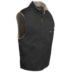 Wolverine Vests: Men's W1105500 003 Black Cotton Twill Upland Vest -Fashion Clothing Store wolverine w1105500 003 r 01