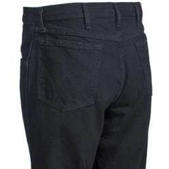 Wrangler Jeans: Men's Black 35002 OB Rugged Wear Relaxed Fit Jeans -Fashion Clothing Store wrangler 35002ob l 01