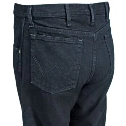 Wrangler Jeans: Men's Black 39902 OB Rugged Wear Classic Fit Jeans -Fashion Clothing Store wrangler 39902ob l 01